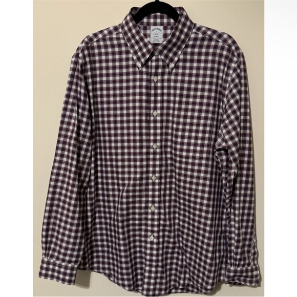 Brooks Brothers Button Down Shirt ~ Mens Large~ Regent Fit~Non-Iron~ 100% Cotton - Picture 2 of 4